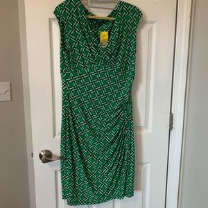 Lauren by Ralph Lauren green, chain pattern dress, 14, NWT